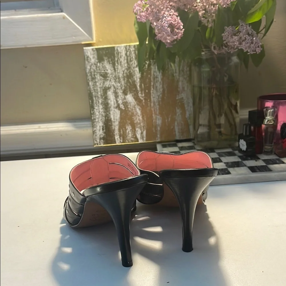 Joan & David Black and Silver Mules with Elegant Design - Picture 12 of 16